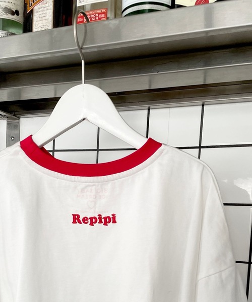 repipi armario(レピピ アルマリオ)の「【BIG BABY ICE CREAM】テンシャリンガーTシャツ【接触冷感】(Tシャツ/カットソー・キッズ・ホワイト×レッド/ホワイト×ブルー/サックスブルー・MEDIUM/LARGE)」の6枚目の写真