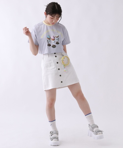 repipi armario(レピピ アルマリオ)の「【BIG BABY ICE CREAM】テンシャリンガーTシャツ【接触冷感】(Tシャツ/カットソー・キッズ・ホワイト×レッド/ホワイト×ブルー/サックスブルー・MEDIUM/LARGE)」の14枚目の写真