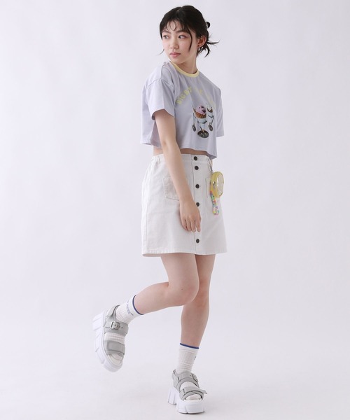 repipi armario(レピピ アルマリオ)の「【BIG BABY ICE CREAM】テンシャリンガーTシャツ【接触冷感】(Tシャツ/カットソー・キッズ・ホワイト×レッド/ホワイト×ブルー/サックスブルー・MEDIUM/LARGE)」の15枚目の写真