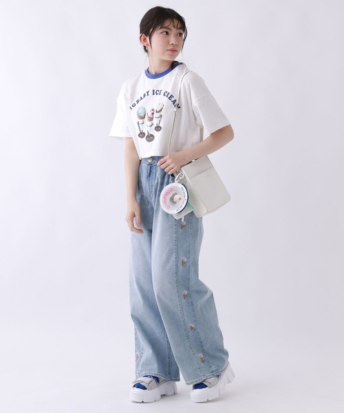 repipi armario(レピピ アルマリオ)の「【BIG BABY ICE CREAM】テンシャリンガーTシャツ【接触冷感】(Tシャツ/カットソー・キッズ・ホワイト×レッド/ホワイト×ブルー/サックスブルー・MEDIUM/LARGE)」の19枚目の写真