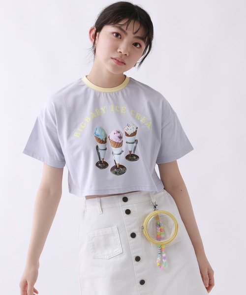 repipi armario(レピピ アルマリオ)の「【BIG BABY ICE CREAM】テンシャリンガーTシャツ【接触冷感】(Tシャツ/カットソー・キッズ・ホワイト×レッド/ホワイト×ブルー/サックスブルー・MEDIUM/LARGE)」の16枚目の写真