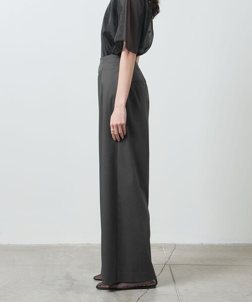 【MARW UNITED ARROWS】ギャバワイドパンツ 38 ブラック MARW UNITED ARROWS（マルゥ ユナイテッドアローズ）の「＜MARW
