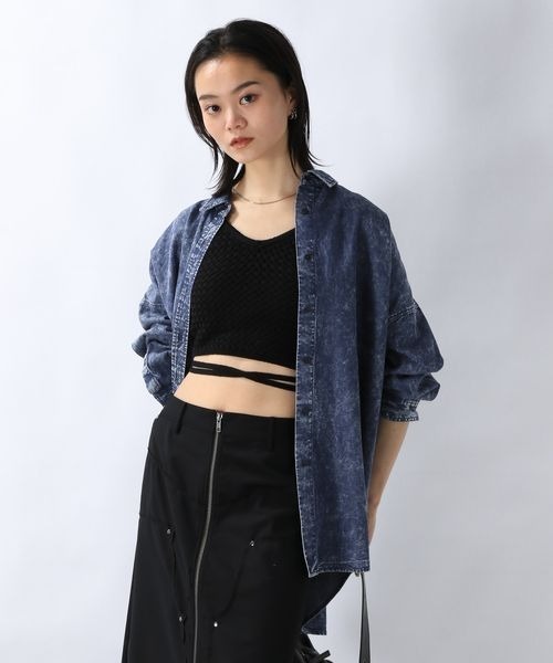 JEANASIS(ジーナシス)の「コードレースニットブラTOP/115358(タンクトップ・レディース・オフホワイト/ブラック/オレンジ系その他・FREE)」の5枚目の写真