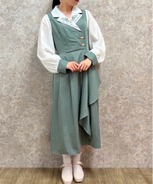 axes femme（アクシーズファム）の「襟刺繍ストライプワンピース