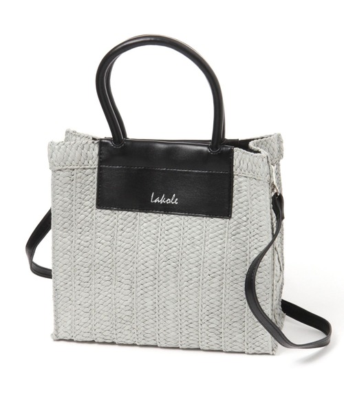 LAKOLE（ラコレ）の「スクエアフェイクレザーショルダーバッグ / 996441（ショルダーバッグ・レディース・ブラックミックス/ナチュラル/グレー/オフホワイト・FREE）」の10枚目の写真