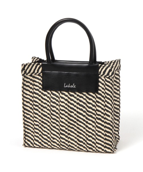 LAKOLE（ラコレ）の「スクエアフェイクレザーショルダーバッグ / 996441（ショルダーバッグ・レディース・ブラックミックス/ナチュラル/グレー/オフホワイト・FREE）」の8枚目の写真