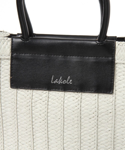 LAKOLE（ラコレ）の「スクエアフェイクレザーショルダーバッグ / 996441（ショルダーバッグ・レディース・ブラックミックス/ナチュラル/グレー/オフホワイト・FREE）」の17枚目の写真