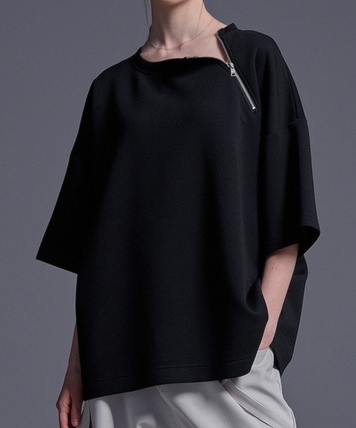 Loose/ルース（ルース）の「ドレープ ハイポンチオーバーサイズTシャツ（Tシャツ/カットソー・メンズ・ホワイト/ブラック・S/XS/L/M）」の2枚目の写真