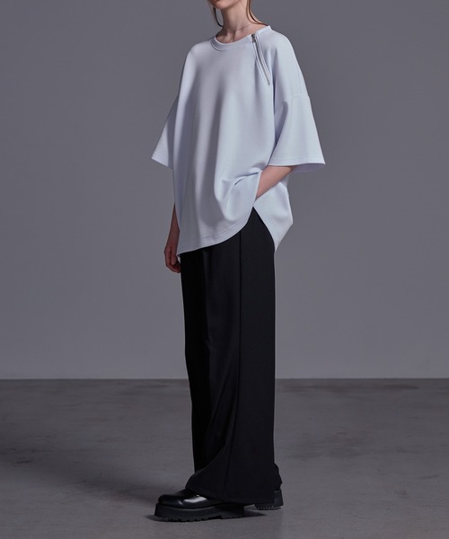 Loose/ルース（ルース）の「ドレープ ハイポンチオーバーサイズTシャツ（Tシャツ/カットソー・メンズ・ホワイト/ブラック・S/XS/L/M）」の14枚目の写真