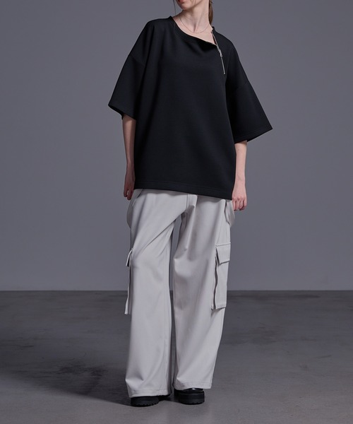 Loose/ルース（ルース）の「ドレープ ハイポンチオーバーサイズTシャツ（Tシャツ/カットソー・メンズ・ホワイト/ブラック・S/XS/L/M）」の21枚目の写真