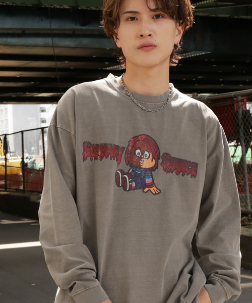 SIDEWAY STANCE（サイドウェイスタンス）の「【SIDEWAY STANCE】ピグメント加工 オリジナルプリント 長袖Tシャツ（Tシャツ/カットソー・メンズ・ブラック/ブラウン系1/ブラウン系/ブラック系/ブラック系1/ブラウン・SMALL/LARGE/MEDIUM/X-LARGE）」の5枚目の写真