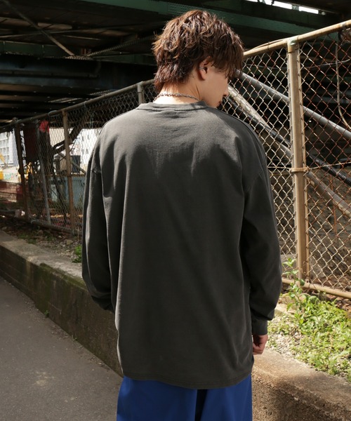 SIDEWAY STANCE（サイドウェイスタンス）の「【SIDEWAY STANCE】ピグメント加工 オリジナルプリント 長袖Tシャツ（Tシャツ/カットソー・メンズ・ブラック/ブラウン系1/ブラウン系/ブラック系/ブラック系1/ブラウン・SMALL/LARGE/MEDIUM/X-LARGE）」の8枚目の写真