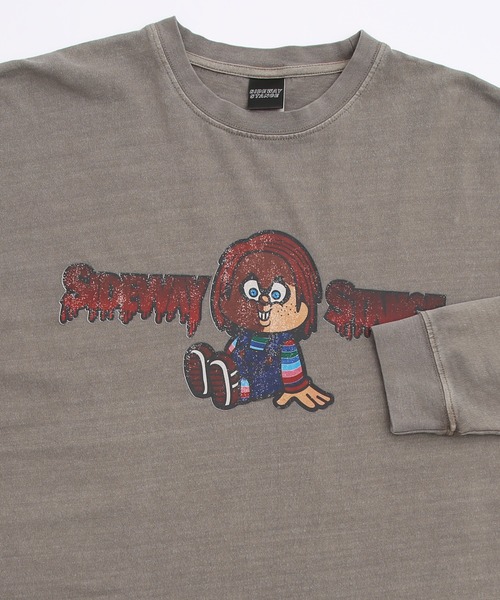 SIDEWAY STANCE（サイドウェイスタンス）の「【SIDEWAY STANCE】ピグメント加工 オリジナルプリント 長袖Tシャツ（Tシャツ/カットソー・メンズ・ブラック/ブラウン系1/ブラウン系/ブラック系/ブラック系1/ブラウン・SMALL/LARGE/MEDIUM/X-LARGE）」の12枚目の写真