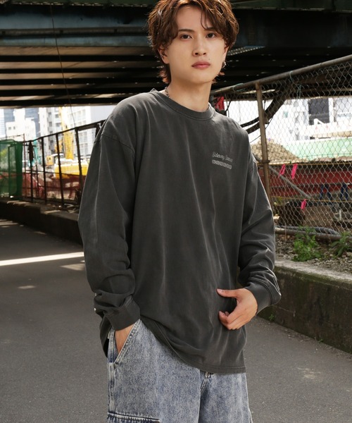 SIDEWAY STANCE（サイドウェイスタンス）の「【SIDEWAY STANCE】ピグメント加工 オリジナルプリント 長袖Tシャツ（Tシャツ/カットソー・メンズ・ブラック/ブラウン系1/ブラウン系/ブラック系/ブラック系1/ブラウン・SMALL/LARGE/MEDIUM/X-LARGE）」の18枚目の写真