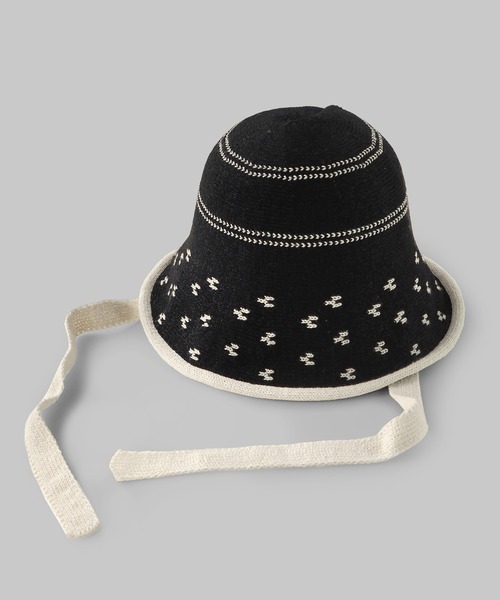 minia(ミニア)の「リボン付きニットバケットハット(ハット・レディース・ブラック/アイボリー・FREE)」の11枚目の写真
