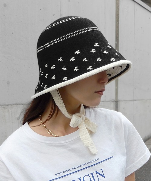 minia(ミニア)の「リボン付きニットバケットハット(ハット・レディース・ブラック/アイボリー・FREE)」の22枚目の写真