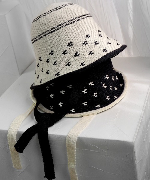 minia(ミニア)の「リボン付きニットバケットハット(ハット・レディース・ブラック/アイボリー・FREE)」の13枚目の写真