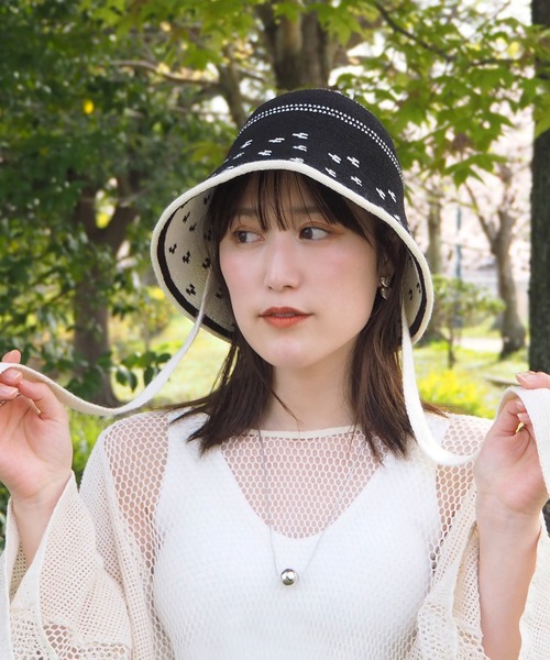 minia(ミニア)の「リボン付きニットバケットハット(ハット・レディース・ブラック/アイボリー・FREE)」の20枚目の写真