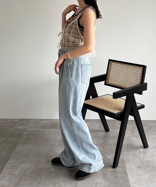 kutir（クティール）の「チュールリボンキャミビスチェ（ベスト・レディース・チャコールグレー/ブラック/ブルー/グリーン/アイボリー・FREE）」の12枚目の写真