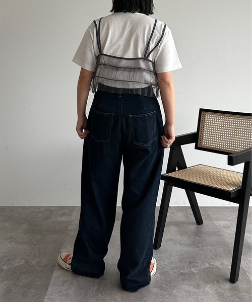 kutir（クティール）の「チュールリボンキャミビスチェ（ベスト・レディース・チャコールグレー/ブラック/ブルー/グリーン/アイボリー・FREE）」の22枚目の写真