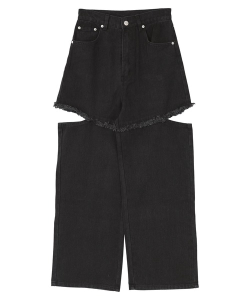 miette（ミエット）の「サイドスリットダメージデニム（デニムパンツ・レディース・ブルー系その他/ブラック/グレー・S）」の12枚目の写真