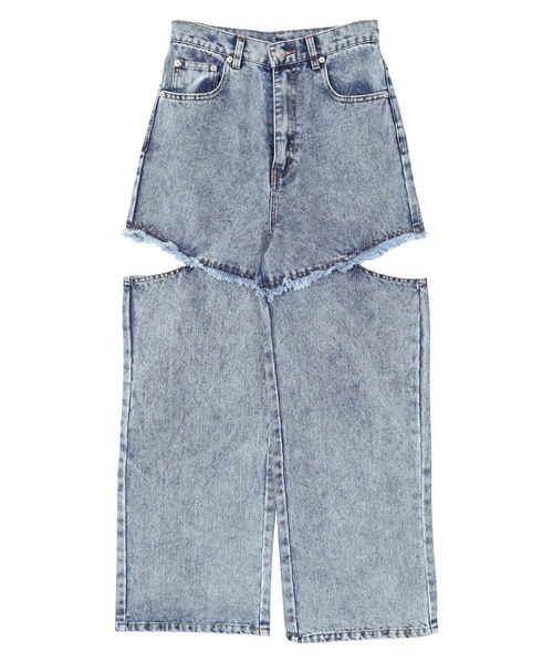 miette（ミエット）の「サイドスリットダメージデニム（デニムパンツ・レディース・ブルー系その他/ブラック/グレー・S）」の14枚目の写真