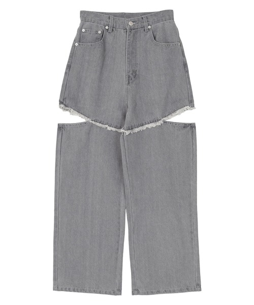 miette（ミエット）の「サイドスリットダメージデニム（デニムパンツ・レディース・ブルー系その他/ブラック/グレー・S）」の13枚目の写真