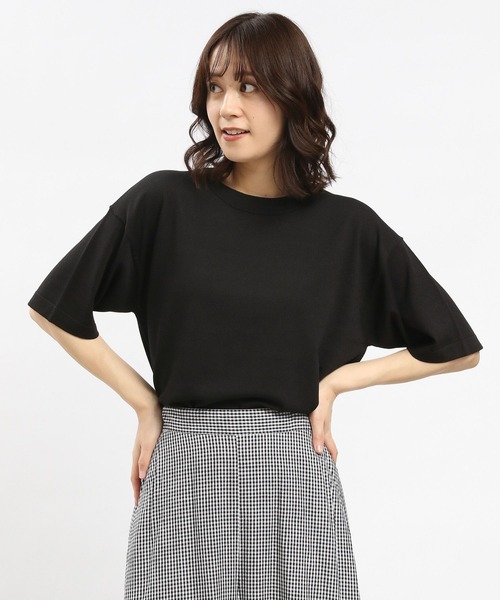 GLOBAL WORK Smile Seed Store（グローバルワーク スマイルシードストア）の「UVサマーニットTシャツ半袖/992452（ニット/セーター・レディース・ブルー系その他6/ブラック×ホワイト/アイボリー/ブラック・SMALL/MEDIUM/X-LARGE/LARGE）」の14枚目の写真