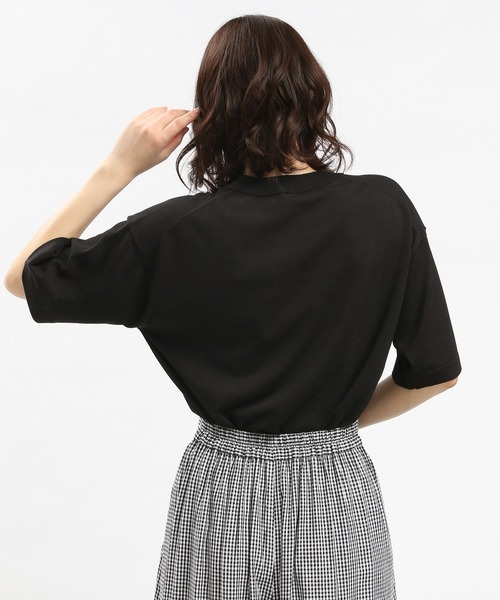 GLOBAL WORK Smile Seed Store（グローバルワーク スマイルシードストア）の「UVサマーニットTシャツ半袖/992452（ニット/セーター・レディース・ブルー系その他6/ブラック×ホワイト/アイボリー/ブラック・SMALL/MEDIUM/X-LARGE/LARGE）」の16枚目の写真
