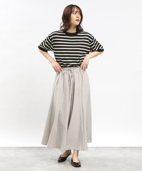 GLOBAL WORK Smile Seed Store（グローバルワーク スマイルシードストア）の「UVサマーニットTシャツ半袖/992452（ニット/セーター・レディース・ブルー系その他6/ブラック×ホワイト/アイボリー/ブラック・SMALL/MEDIUM/X-LARGE/LARGE）」の17枚目の写真