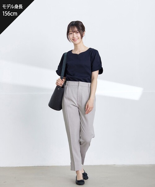 麻調テーパードパンツ（スラックス）｜Tiaclasse（ティア