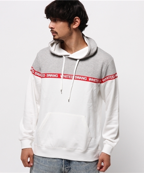 WEGO（ウィゴー）の「WEGO/テープロゴプルパーカー（パーカー・メンズ・グレー/ホワイト・LARGE/MEDIUM）」の7枚目の写真