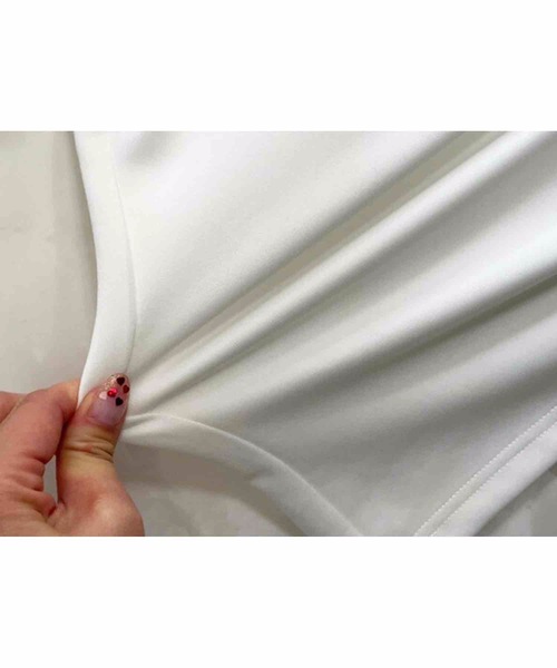 M y u（ミュー）の「フリル×チュール オープンショルダー TOPS（Tシャツ/カットソー・レディース・ブラック/ホワイト・SM/ML）」の14枚目の写真