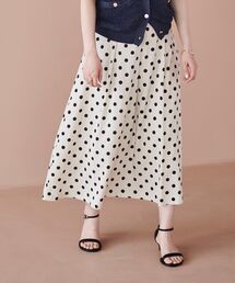 le.coeur blanc | 《手洗い可能》ドットフロントタックロングスカート(スカート)