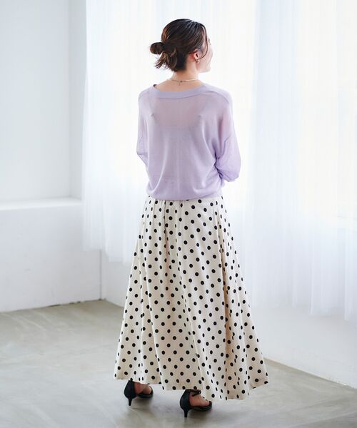 le.coeur blanc（ルクールブラン）の「《手洗い可能》ドットフロントタックロングスカート（スカート・レディース・ホワイト系その他/ブラウン系その他4・38）」の19枚目の写真