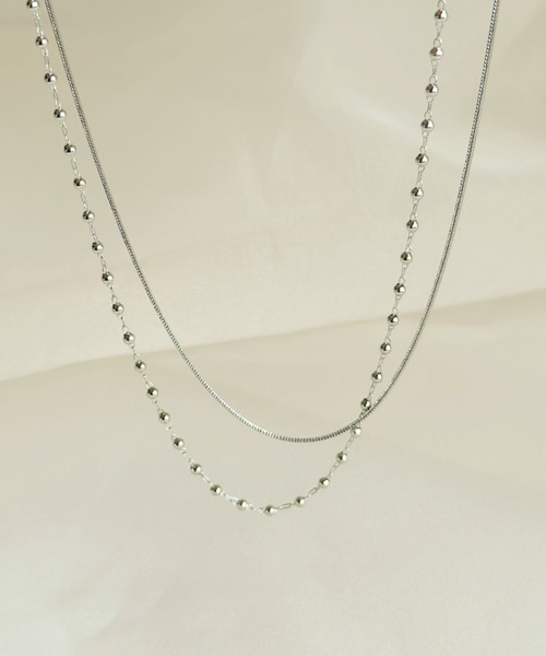 sowang(ソワン)の「ボールチェーンレイヤードネックレス-ball chain layered necklace-(ネックレス・レディース・シルバー/ゴールド・FREE)」の6枚目の写真