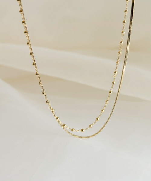 sowang(ソワン)の「ボールチェーンレイヤードネックレス-ball chain layered necklace-(ネックレス・レディース・シルバー/ゴールド・FREE)」の7枚目の写真