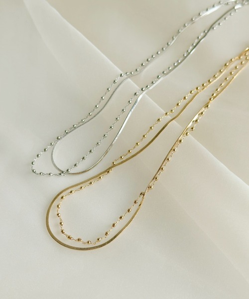 sowang(ソワン)の「ボールチェーンレイヤードネックレス-ball chain layered necklace-(ネックレス・レディース・シルバー/ゴールド・FREE)」の9枚目の写真