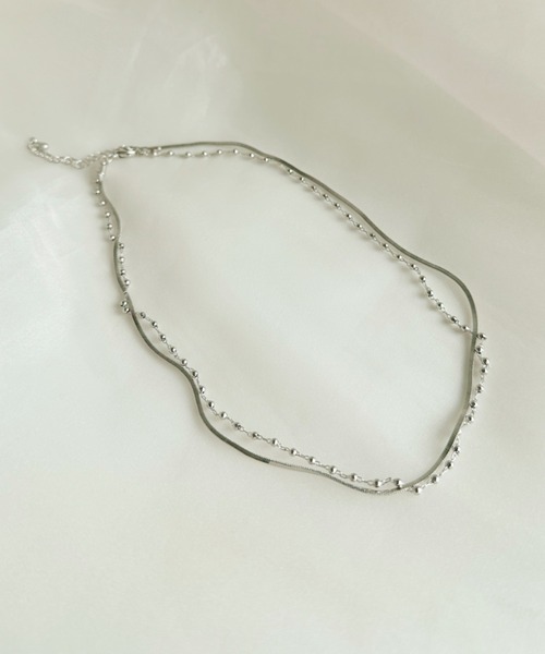 sowang(ソワン)の「ボールチェーンレイヤードネックレス-ball chain layered necklace-(ネックレス・レディース・シルバー/ゴールド・FREE)」の10枚目の写真