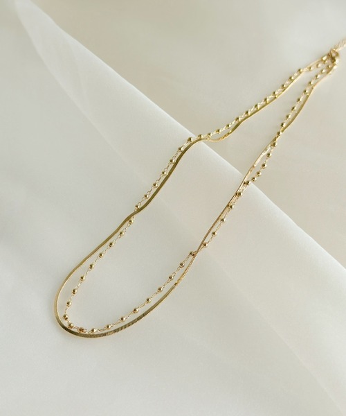 sowang(ソワン)の「ボールチェーンレイヤードネックレス-ball chain layered necklace-(ネックレス・レディース・シルバー/ゴールド・FREE)」の17枚目の写真