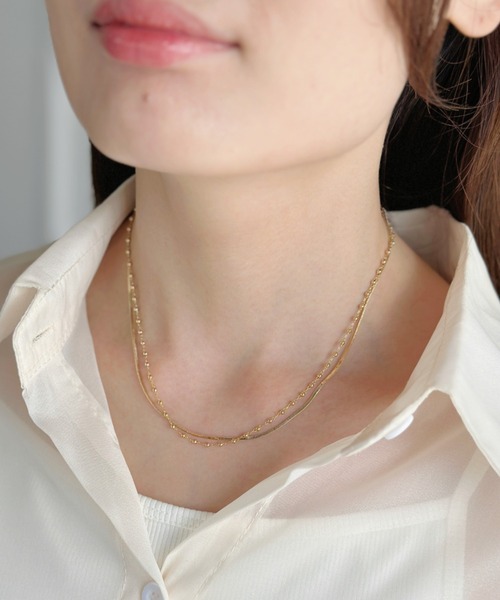 sowang(ソワン)の「ボールチェーンレイヤードネックレス-ball chain layered necklace-(ネックレス・レディース・シルバー/ゴールド・FREE)」の19枚目の写真