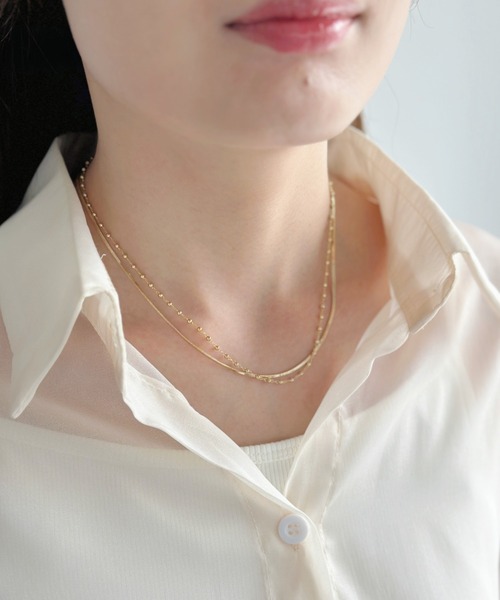 sowang(ソワン)の「ボールチェーンレイヤードネックレス-ball chain layered necklace-(ネックレス・レディース・シルバー/ゴールド・FREE)」の20枚目の写真
