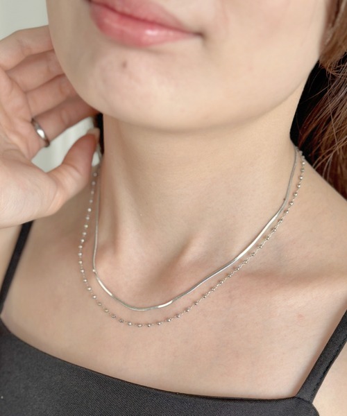 sowang(ソワン)の「ボールチェーンレイヤードネックレス-ball chain layered necklace-(ネックレス・レディース・シルバー/ゴールド・FREE)」の11枚目の写真