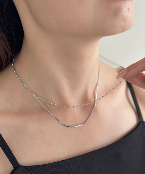 sowang(ソワン)の「ボールチェーンレイヤードネックレス-ball chain layered necklace-(ネックレス・レディース・シルバー/ゴールド・FREE)」の13枚目の写真
