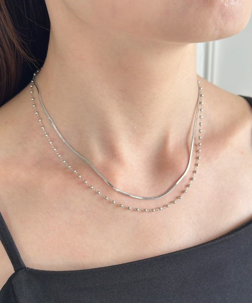 sowang(ソワン)の「ボールチェーンレイヤードネックレス-ball chain layered necklace-(ネックレス・レディース・シルバー/ゴールド・FREE)」の12枚目の写真