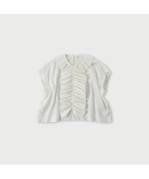 45R（フォーティファイブアール）の「ざっくりカディ藍刺繍BLOUSE ｜五 