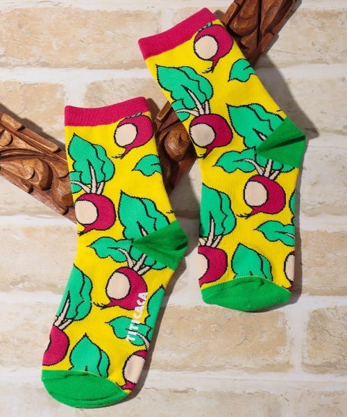 チチカカ（チチカカ）の「フードモチーフソックス 23-25cm（ソックス/靴下・レディース・イエロー/ホワイト/ブルー・FREE）」の3枚目の写真