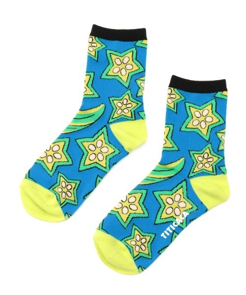 チチカカ（チチカカ）の「フードモチーフソックス 23-25cm（ソックス/靴下・レディース・イエロー/ホワイト/ブルー・FREE）」の6枚目の写真