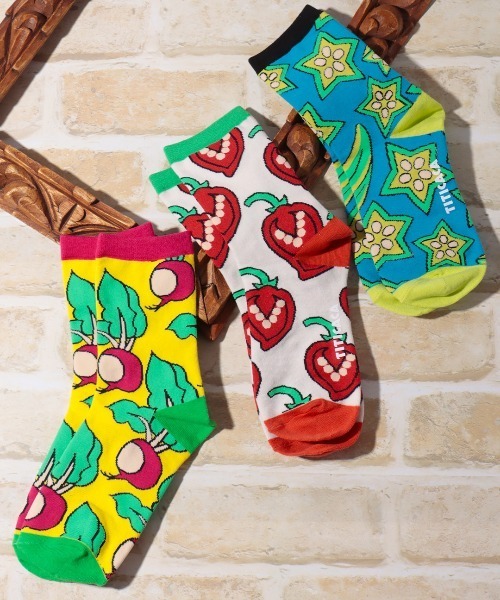 チチカカ（チチカカ）の「フードモチーフソックス 23-25cm（ソックス/靴下・レディース・イエロー/ホワイト/ブルー・FREE）」の4枚目の写真