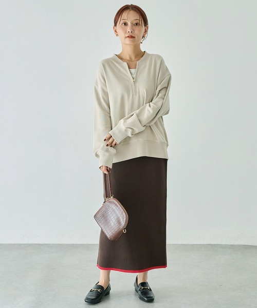 LAVEANGE（ラビアンジェ）の「【洗える】バイカラーリブニットスカート（スカート・レディース・アイボリー/ブラック/グレー/ブラウン/チャコールグレー・M/4L/3L/F）」の22枚目の写真